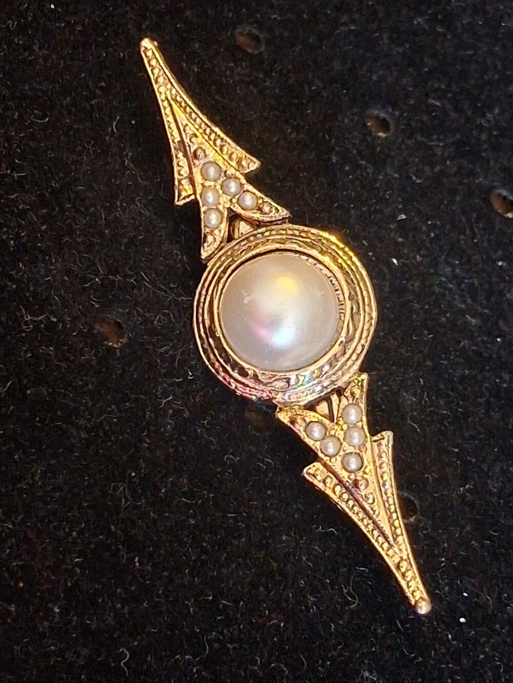 Goldtone Pearl Accent Brooch - Women Jewelry